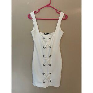 NWT! Missguided white lace up dress size 4
